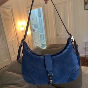 Coach Royal Blue Suede Shoulder Bag